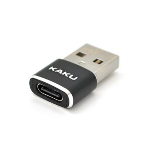 Перехідник ikaku KSC-530 HAOKE USB2.0(M) type-C (F), black, пакет