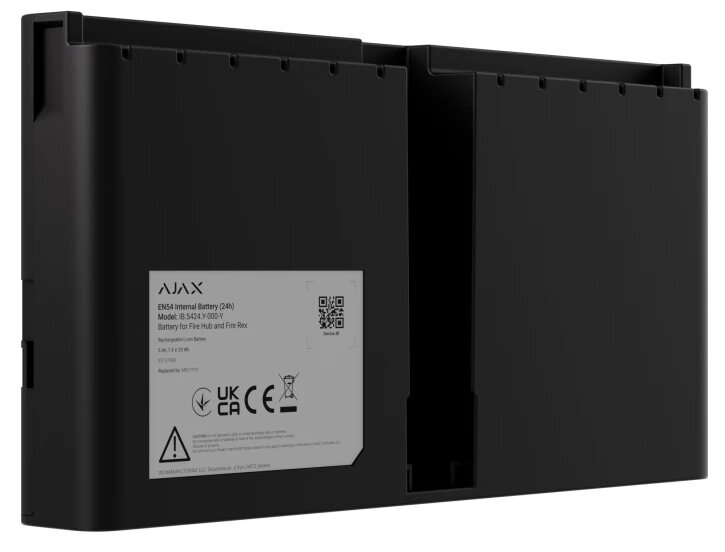 Перезаряджаєма Li-ion батарея Ajax EN54 Internal Battery (24h) для EN54 Fire Hub і EN54 Fire ReX, Black від компанії Price Killer - фото 1