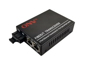 2Х портовий медіаконвертор ONV-0110S-SCX-S2-A, 2*100М RJ45 + 1*SC порт ( single mode single fiber,1310/1550nm, 20km )