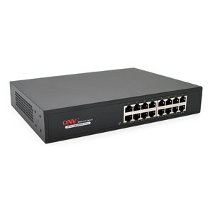 Комутатор Ethernet ONV-H1016 в металевому корпусі, 16 * 100Мб портів, 270х181х44 мм