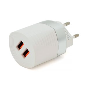 СЗУ AC100-240V iKAKU KSC-181 JUNENG, 2xUSB, 2.4A, White, Box