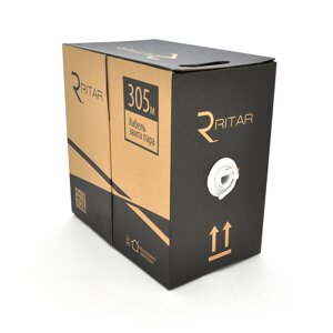 Кабель КНП UTP-cat. 6 (4*2*0.56), Ritar , (CU), для нар. робіт, 305м, Black, Corton BOX, Q2