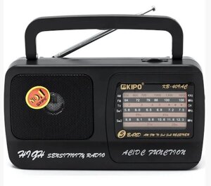 Радіоприймач KIPO KB-409, FM радіо, AUX, корпус пластмас, Black, BOX