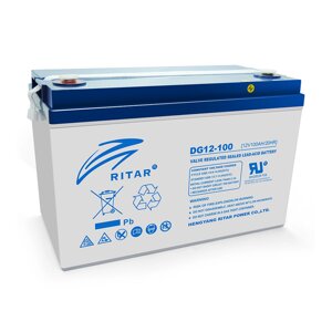 Акумуляторна батарея GEL RITAR DG12-100, Gray Case, 12V 100.0Ah ( 328 х 172 х 215 (220) ), 30 kg Q1/36