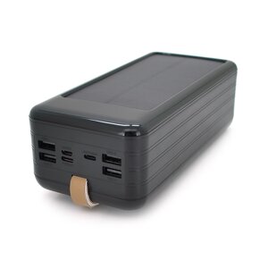 Power bank KKD-10W 100000 mAh (ККД 60%) Solar, flashlight, Input: 5V/2.1A (MicroUSB, TypeC, Lightning), Output: 5V