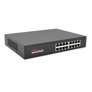 Комутатор Gigabit Ethernet ONV-H3016 в металевому корпусі, 16 * 1000Мб портів, 270х181х44 мм