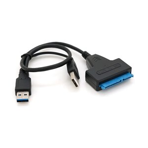 Кабель Usb 3.0 AM + USB 2.0 to SATA black 0.1m для HDD/SSD дисків