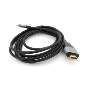 Кабель HDMI (папа) - Type-C (папа), 4K, 30HZ, Chip: AG9310, 1.8m, Black