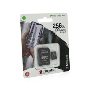 Карта памяти Kingston Canvas microSDHC Class 10 A1 UHS-I, 256GB