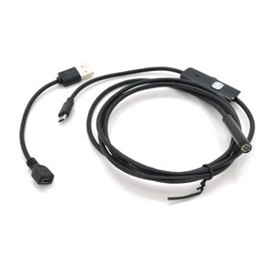 2 In 1 MicroUSB/PC HD ендоскоп, міні камера 7.0 mm, м'який провід, 1,5 м