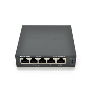 Комутатор POE 48V 4 порту POE + 1 Uplink POE IN , 48-52 V корпус -металл, Black, харчування від POE комутатора / інжектора!