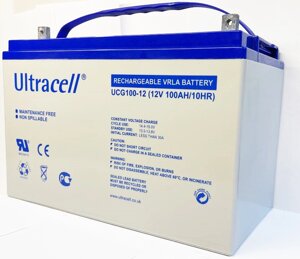 Акумуляторна батарея Ultracell UCG100-12 GEL 12V 100 Ah (328 x 173 x 232), 30.4 kg White Q1/48