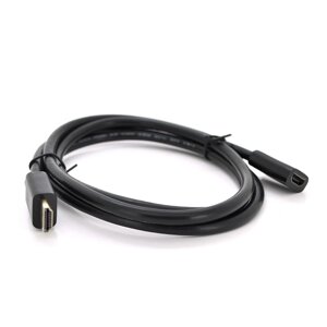 Подовжувач Merlion HDMI ( тато ) -HDMI ( мама ) VEGGIEG 0.5m, v2.0, OD-7.0mm, круглий, Black, коннектор Black, ( Пакет )