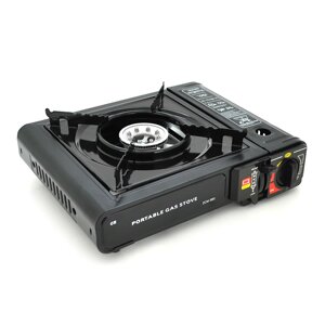 Портативна газова плита GAS STOVE ZCM-001, під газові балони бутан і пропан-бутан, Black, Case