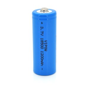 Акумулятор 18500 Li-Ion Vipow ICR18500 TipTop, 1200mAh, 3.7V, Blue Q50/500