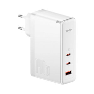 Мережеве зарядний пристрій Baseus GaN5 Pro 3 порту, USB + Type-C 140W Білий (CCGP100202)