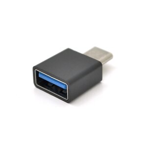 Перехідник USB3.0(AF) OTG => Type-C (M), Black/White, OEM