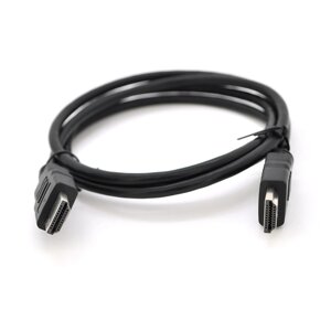 Кабель Merlion HDMI-HDMI HIGH SPEED 1.2m, v1.4, OD-7.5mm, круглий Black, коннектор Black, ( Пакет ) Q250