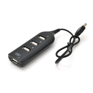 Хаб USB 2.0 4 порту, Black, 480Mbts харчування від USB, Blister Q200