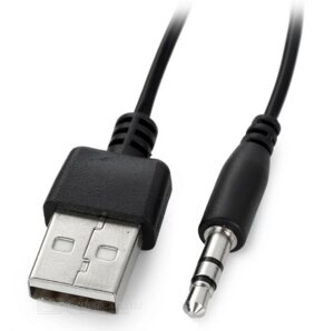 Перехідник USB2.0(M)=> Jack 3.5(M) Stereo, 0,5 м, Black, OEM