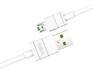 Кабель PZX V-107, Quick Charge 4.0 Micro Cable, 4.0A, White, довжина 1м, BOX