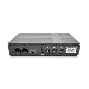 ДБЖ UPS-36W DC1036P для роутерів / комутаторів / PON / POE-430, 5/9/12V, 1A / 2А, 10400мAh, Black, BOX