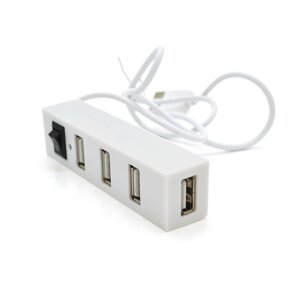 Хаб YT-HUB4-W USB 2.0 4 порту, White, 480Mbts харчування від USB, Blister Q200