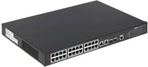 Керований комутатор POE PFS4226-24ET-240 48V з 24 портами POE 100Мбіт + 2 порти UP-Link 1000Мбіт + 2 порти SFP,