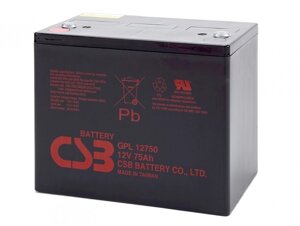 Акумуляторна батарея CSB GPL12750, 12V 75Ah (261х168х215мм), 23.5 kg