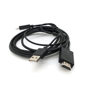 Конвертер MHL microUSB (папа) + USB (папа) => HDMI (папа) 1.8м, Black, 4K/2K, BOX