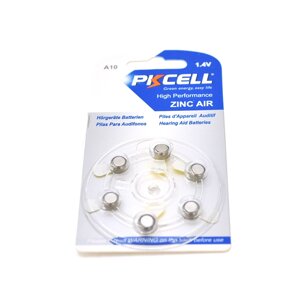 Батарейка повітряно цинкова PKCELL 1.4V ZA10, 6 штук в блістер, ціна за блістер, Q