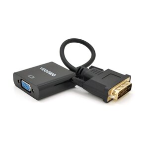 Конвертер VEGGIEG D-V1B DVI ( тато ) на VGA ( мама ) 25cm, Black, Пакет