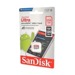 Карта памяти SanDisk microSDHC Class 10 UHS-I, 256GB