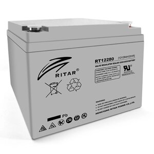 Акумуляторна батарея AGM RITAR RT12280, Gray Case, 12V 28Ah ( 166 х178 х125 ) Q2