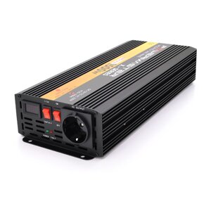 Інвертор напруги POWERMASTER-1500 ( 900Вт ), 12/220V, approximated, 1 універсальна розетка, клеми + крокодили, Box