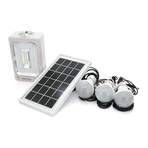 Переносний ліхтар Gold GHTC-1173+Solar, 1+1 режим, вбудований акум, 3 лампочки 3W, USB вихід, Black/Orange