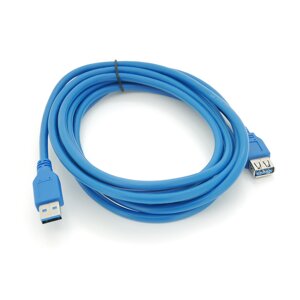 Подовжувач USB 3.0 AM/AF, 3.0m, Blue, пакет