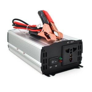 Інвертор напруги CJ-500Q (DC:250W), 12/220V з апроксимованої синусоїдою, 1 універсальна розетка, крокодили, BOX