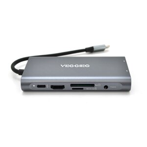 Хаб-конвертор VEGGIEG TC10-U Type-C ( тато ) на Type-C ( мама ) + USB3.0 * 3 ( мама ) + HDMI <TAGG1> мама (