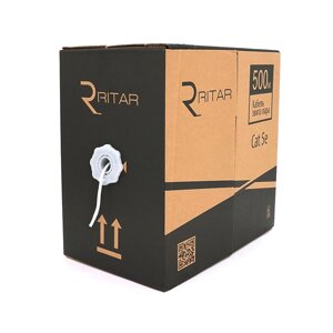 Кабель КПВ UTP 2*2*0.5 cat 5E Ritar, (CCA), для внутр. робіт, 500 м, Grey, Corton BOX (300x580x230), Q2