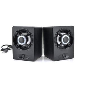 Колонки 2.0 JEDEL JNS-65 USB+3.5mm, 4" 2x3W, 90Hz- 20KHz, з регулятором гучності, Black, BOX, Q30