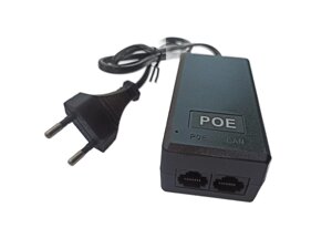 POE інжектор RITAR 48V 0,5A (24Вт) 2 порти (RG-45 10/100Мбіт/с + RG-45 POE) Євро вилка