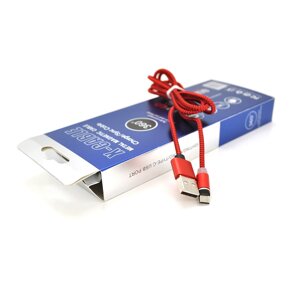 Магнітний кабель PiPo USB 2.0/Micro, 1m, 2А, тканинна обплетка, броньований, зйомник, Red, BOX