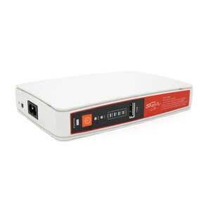 UPS для роутерів/комутаторів ECO-1825, 18W, OUT: USB-5V, DC-5V/9/12V, POE-15/24V, 1/2A, LiFePo4 8000mAh, 160x105x33mm,