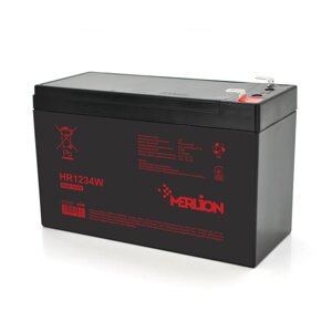 Акумуляторна батарея MERLION HR1234W, 12V 9,5Ah ( 151 х 65 х 94 (100) ), 2.53 kg Black Q10/420