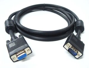 Кабель Merlion VGA 3m, male to male ( тато-тато ), 1 фериту, чорний, Пакет Q100