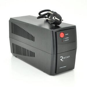 ДБЖ Ritar RTP500 (300W) Standby-L, LED, AVR 1st, 2xSCHUKO socket, 1x12V4.5Ah, plastik Case ( 300 х 140 х 205 ) 3,56 кг