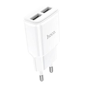 СЗУ 110-240V HOCO C88A, 2xUSB, 2.4A, White, Box