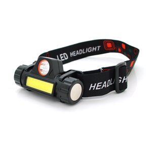 Налобний ліхтарик CATA CT-9120,1 led 3W , 1 Led Cob, 2 режиму, корпус-пластик, водостійкий, ip44, магніт, харчування АКБ