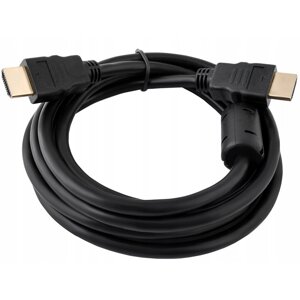 Кабель Merlion HDMI-HDMI HIGH SPEED 2.0m, v1.4, OD-7.5mm, круглий Black, коннектор Black, ( Пакет ), Q150